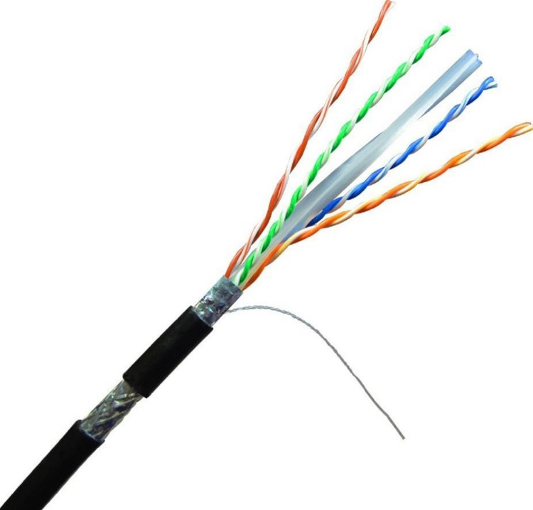 کابل شبکه cat6 sftp out door تک روکش با مقطع تمام مس برند نگزنس